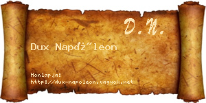 Dux Napóleon névjegykártya